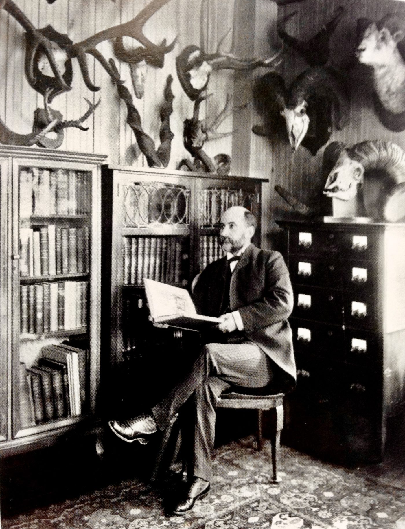 William Hornaday in his office