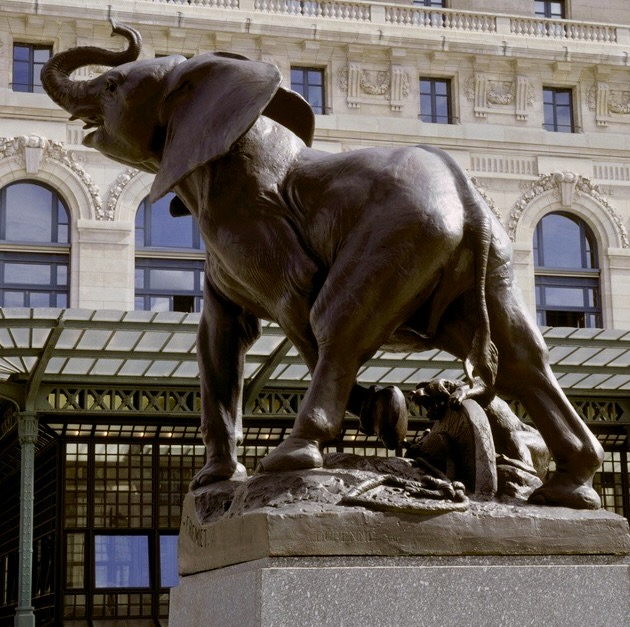 Elephant sculpture by Fremiet, 1878